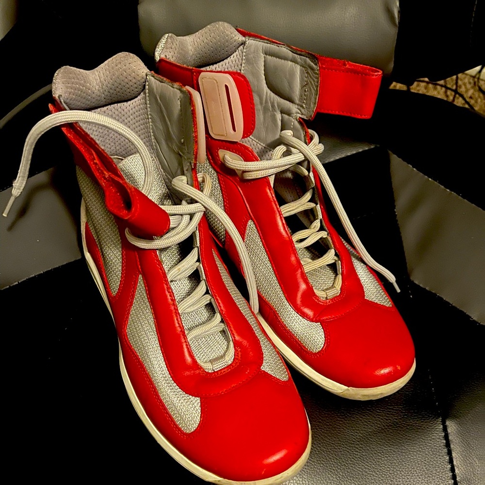 Prada hightop sneakers 8.5